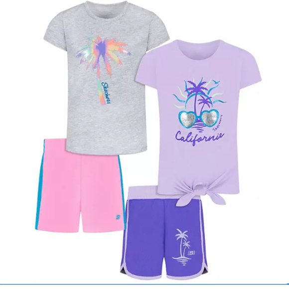 NWT Skechers Girls' 4 Pack Toddler Active Set - 5T - Picture 2 of 8